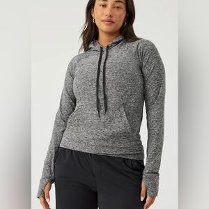 Outdoor Voices CloudKnit Hoodie Women M Pullover Long Slv Heather Grey All Day
